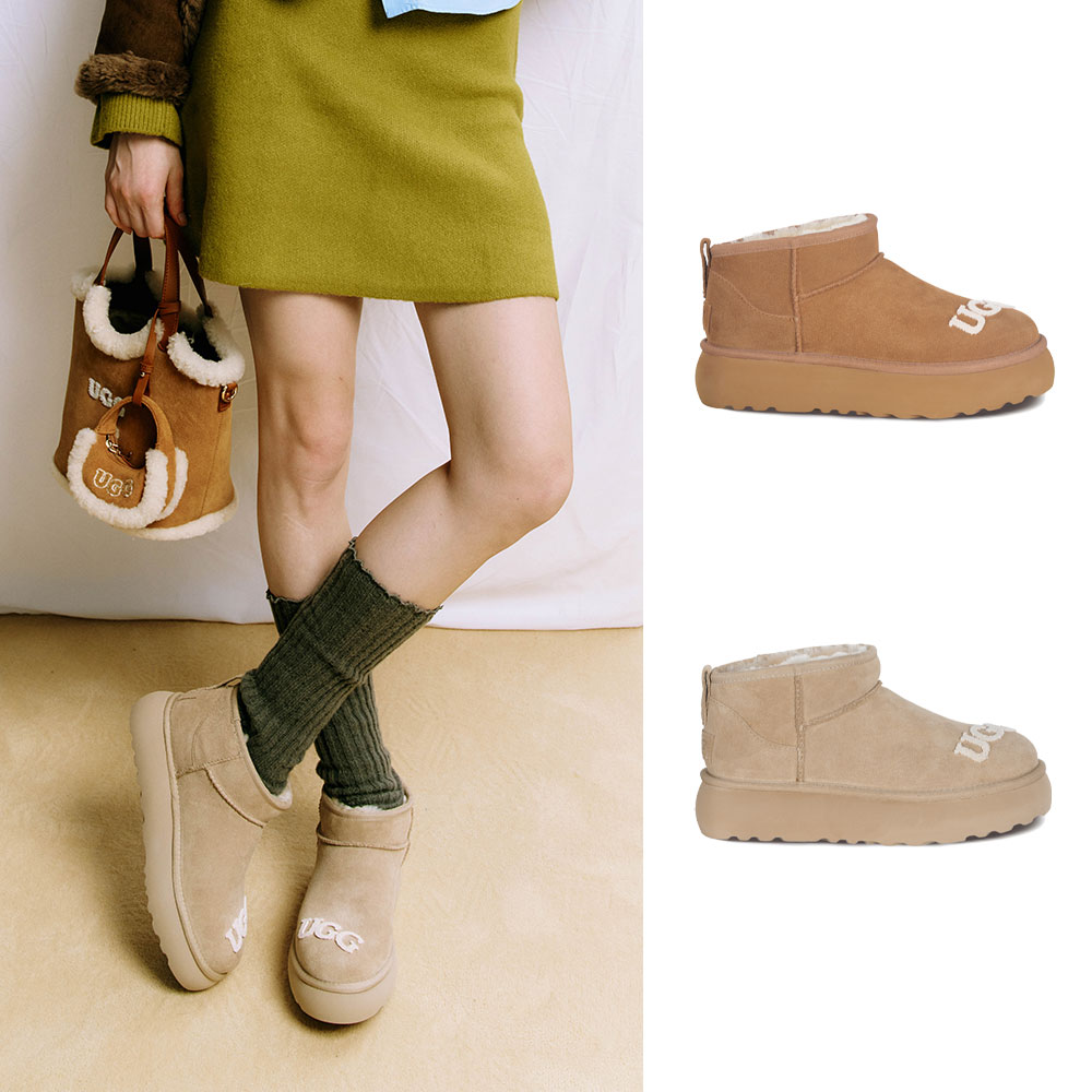 [무료배송] 호주정품 오즈라나 로고 케이크 쉐이프드 플랫폼 부츠 (굽 4cm) OZLANA UGG OZ0014