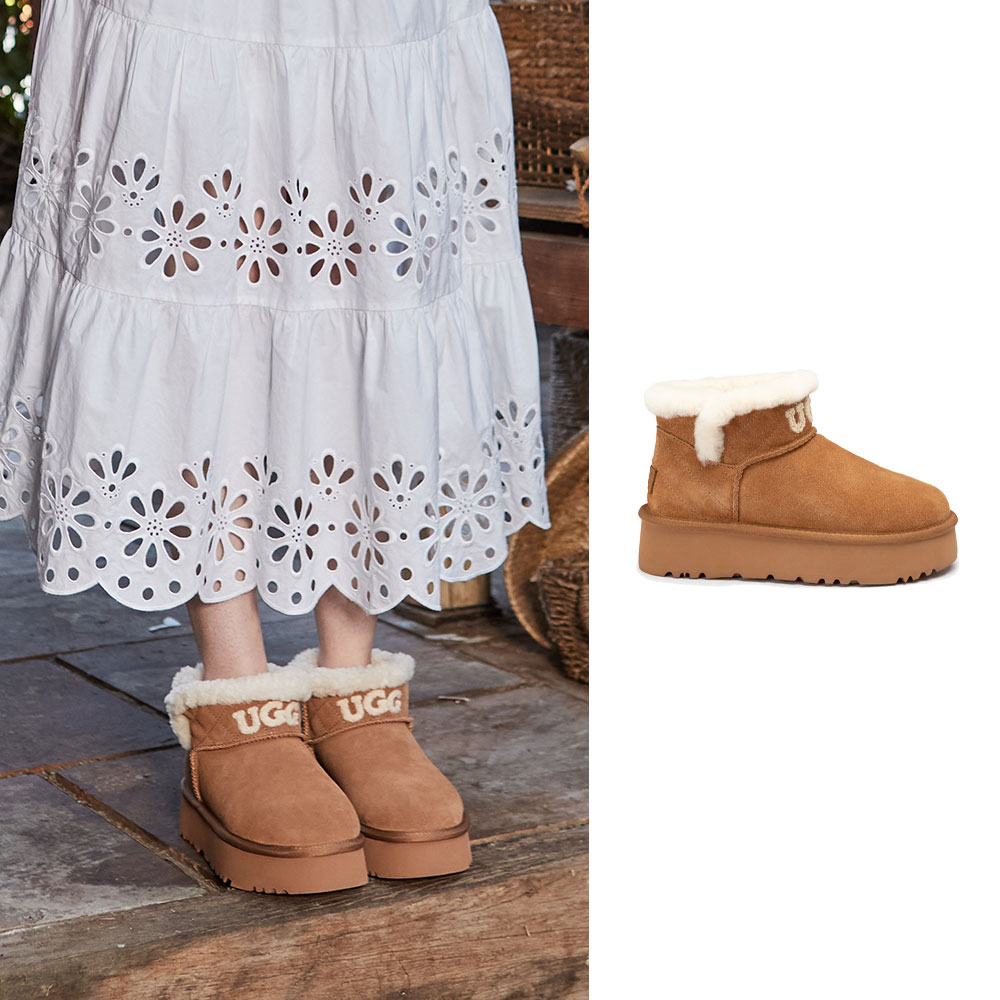 [무료배송] 호주정품 오즈웨어 본다이 마테라세 플랫폼 시어링 울트라 부츠 (굽 4.5cm) OZWEAR UGG OB915MUP